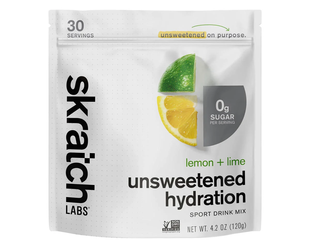 Skratch Labs Unsweetened Hydration Sport Drink Mix (Lemon + Lime) (30-Serving Resealable Bag)
